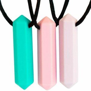 6 Sensory Chewy Necklaces ADHD Anxiety Autism Nail Biting Thumb Sucking Silicone